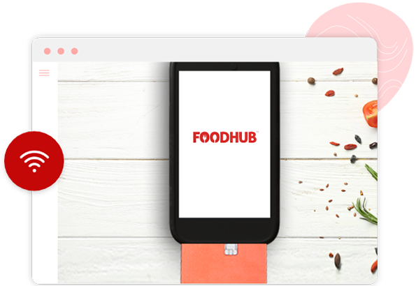 A Foodhub for business client enjoying the convenience of transacting safe and secure payments on the go.