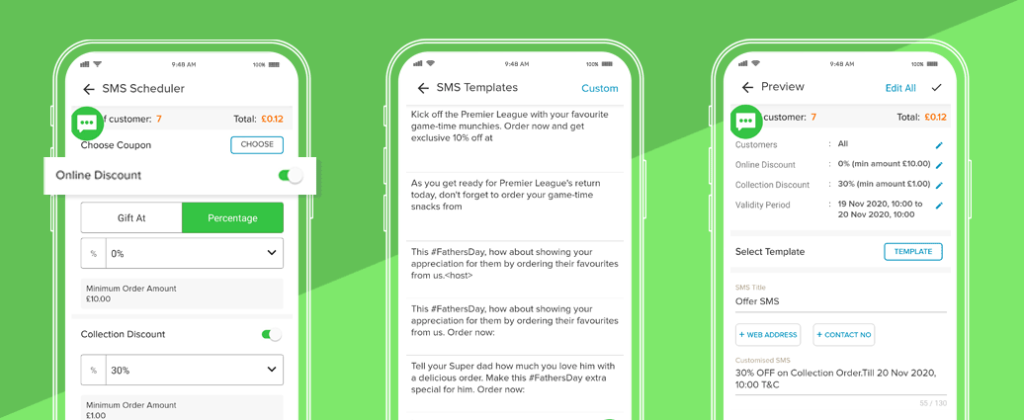 Schedule an SMS - MyTakeaway App